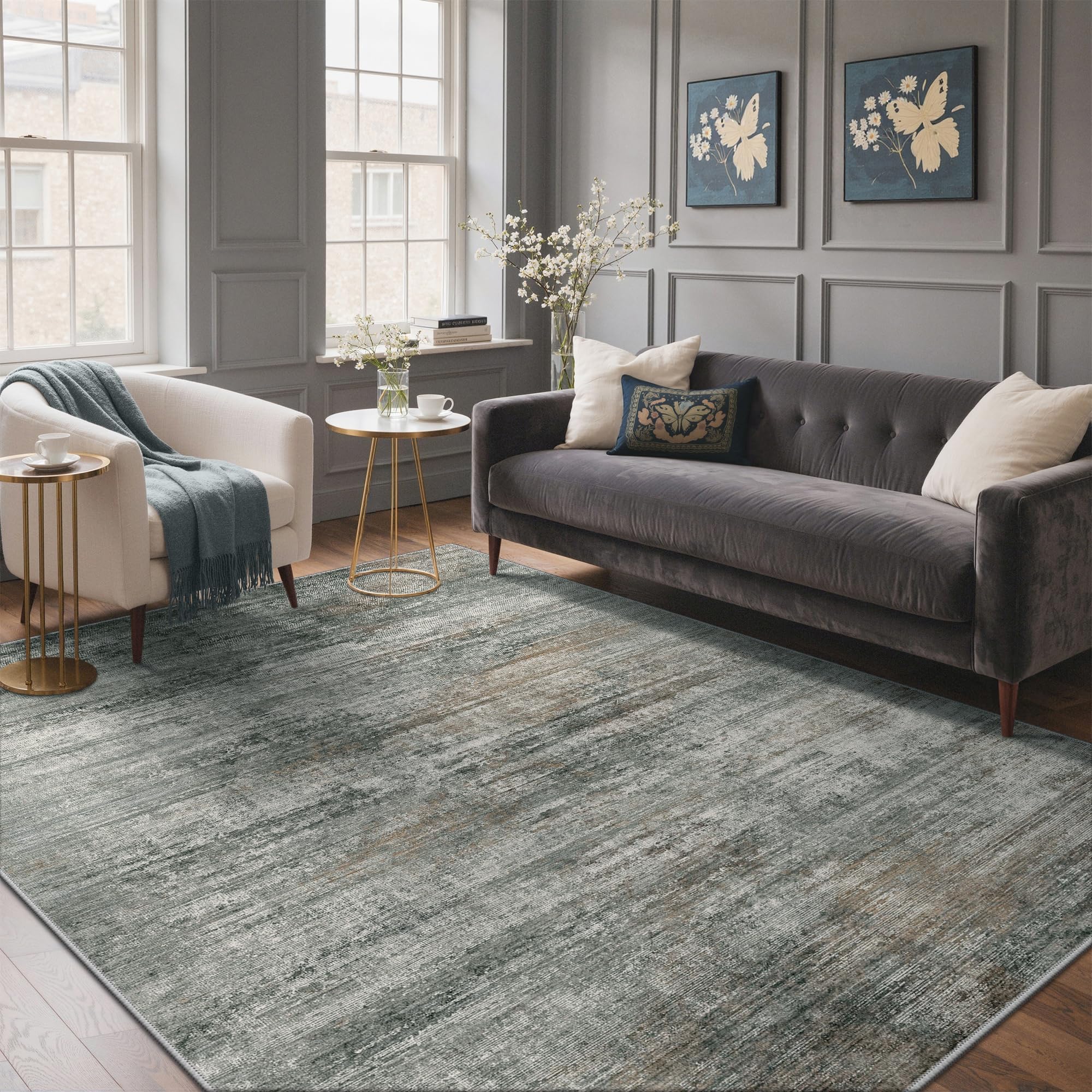 GENIMO Rugs Living Room Washable, Rugs for Bedroom 200x290cm, Dark