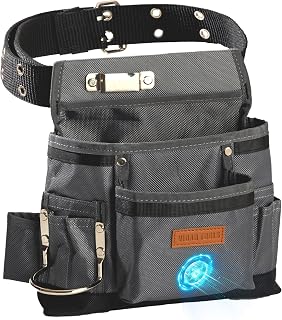 VIDARTOOLS Magnetic Tool Belt for Men - 11 Pockets, Heavy Duty 1680D Oxford Nylon, Adjustable with Hammer Loop for Electricians, Carpenters