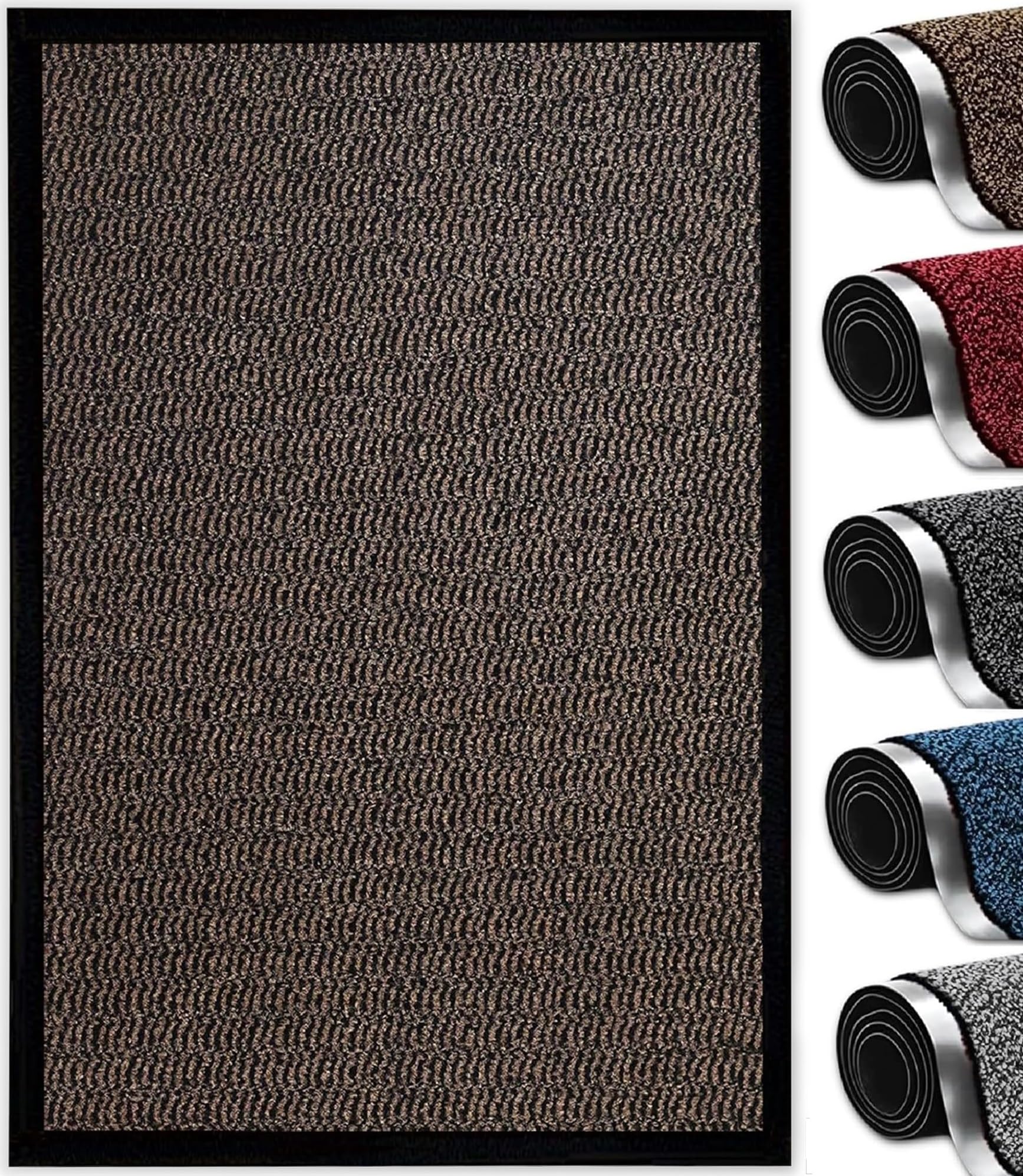 Abaseen Heavy Duty Dirt Trapper Barrier Mat, Non-Slip PVC, Brown, 60x150cm