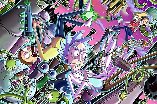 Miniatura 1 de BUY ART FOR LESS Póster de dibujos animados de Rick and Morty Chaos con licencia oficial de Rick and Morty Chaos, 36 x 24 pulgadas, impresión