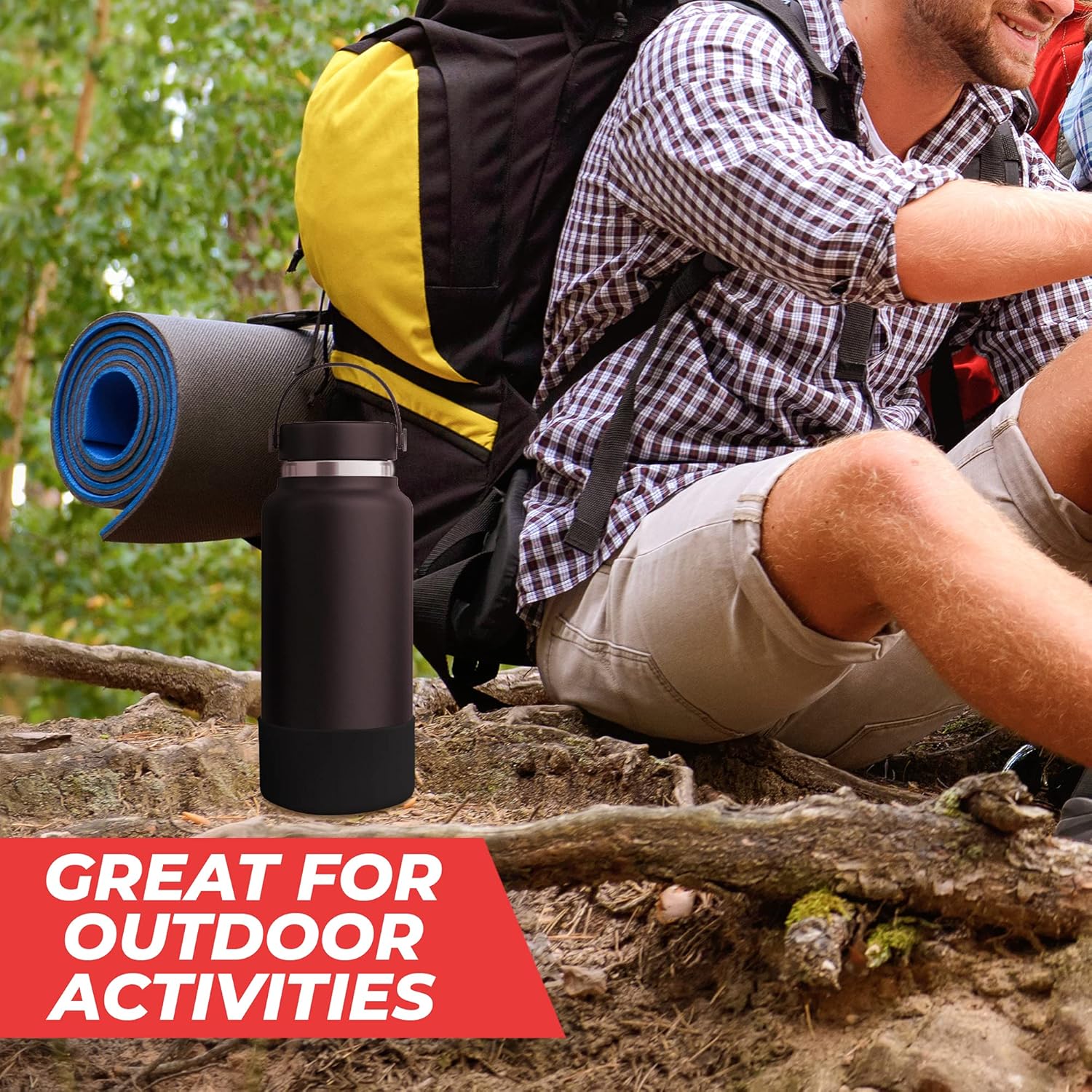 Zulay Protective Silicone Boot for 32-40oz Water Bottles - BPA Free Silicone Boot Sleeve for Wide & Narrow Mouth Bottles - Anti-Slip Water Bottle Bumper Sleeve Cover (Black) : Sports & Outdoors