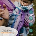 CHIMPAROO Ring Sling Baby Wrap Carrier - 100% Organic Cotton Baby Carrier Newborn to Toddler - Comfortable & Adjustable Baby Sling Carrier - With Aluminum Rings - Holds up to 15.8 kg - Amethyst, Size 2