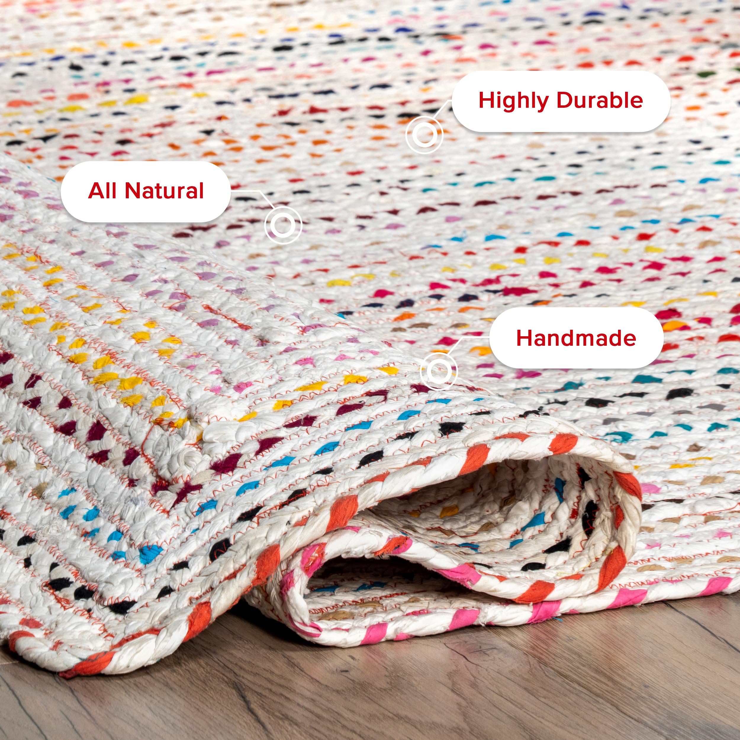 Amazon.com: nuLOOM 5' x 8' Bohemian Hand Braided Area Rug, Vibrant