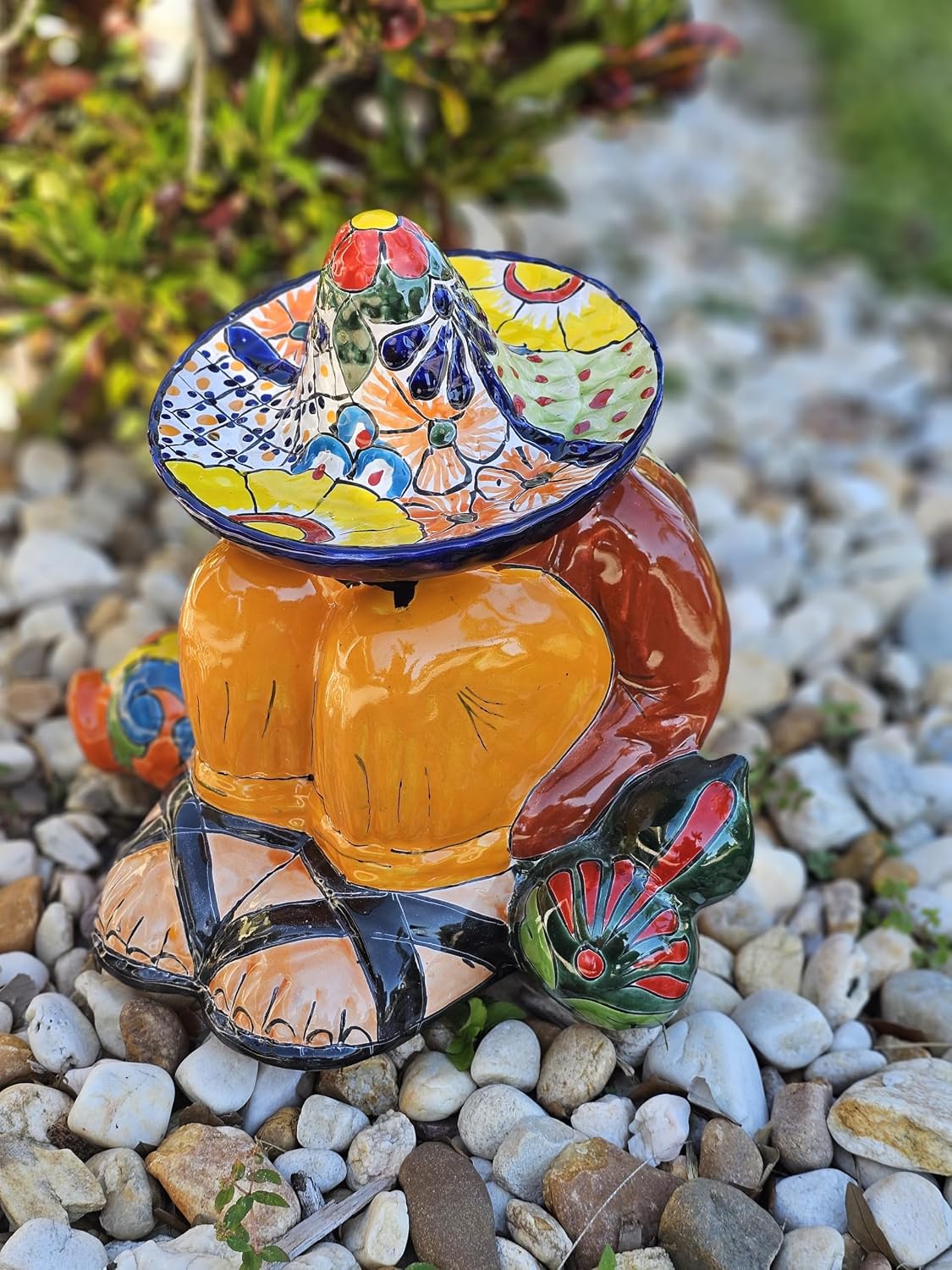 Pancho Cowboy Figure Large Hand Painted Indoor Outdoor Multi Colored Glazed (Puebla)