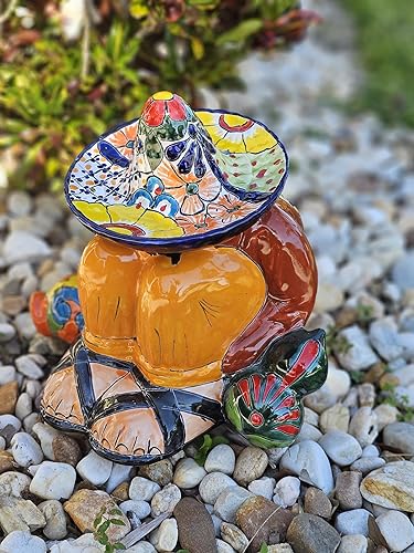 Miniatura 2 de Pancho Cowboy - Figura grande pintada a mano para interiores y exteriores, multicolor esmaltada (Puebla)