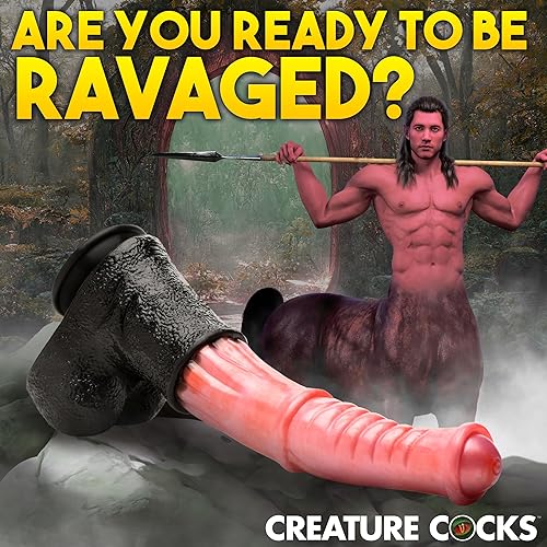 Miniatura 8 de CREATURE COCKS Consolador de silicona Centaur para hombres, mujeres y parejas. Consolador de fantasía con arnés compatible. Base de ventosa fuerte,
