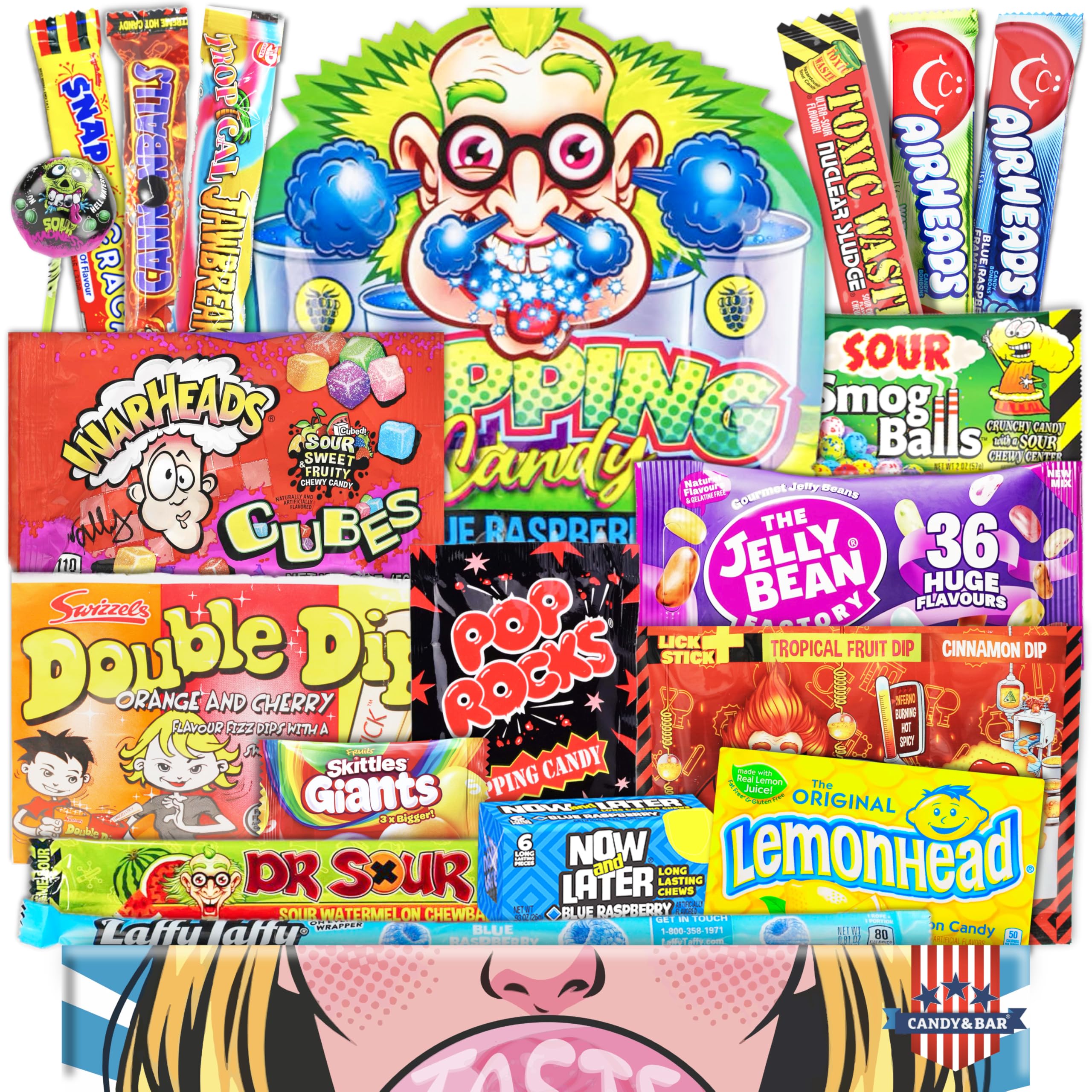 USA Süßigkeiten Mix Box | 20 Stück süße & saure American Sweets | American Candy Mix | US-Süßigkeiten-Mix | Für Candy-Fans | Candy & Bar®