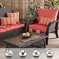 Vista 31 de Greendale Home Fashions 2-Piece Outdoor Deep Seat Cushion Set, Steel Blue Stripe