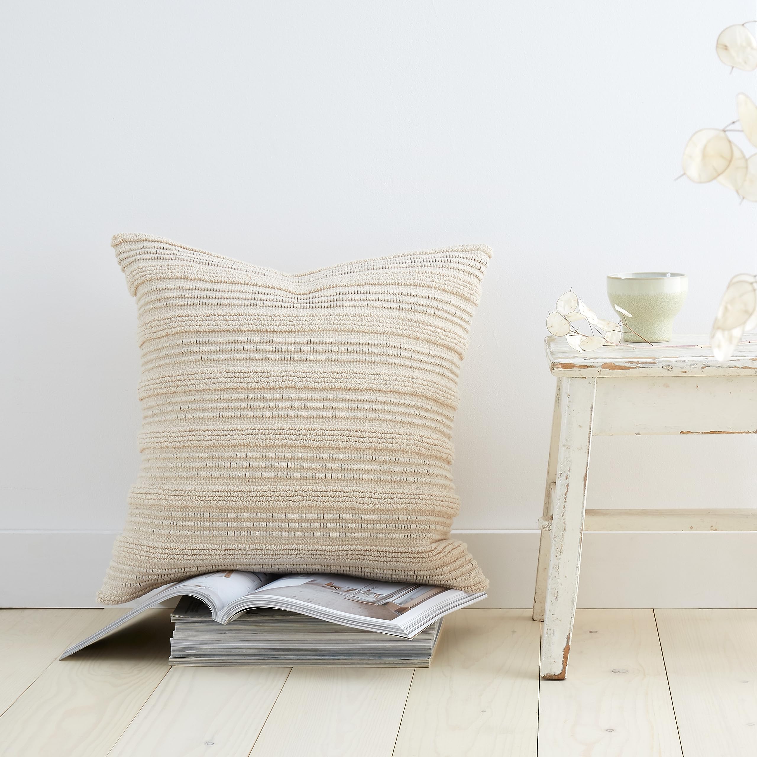 Pineapple Elephant Tufted Stripes Cotton 45x45cm Cushion Natural