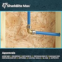 Vista 6 de SharkBite Max Codo de 90 Grados de 1/2 Pulgada, Paquete de 4, Accesorio de Plomería de Latón de Conexión Rápida, Tubo PEX, Cobre, CPVC, PE-RT, HDPE