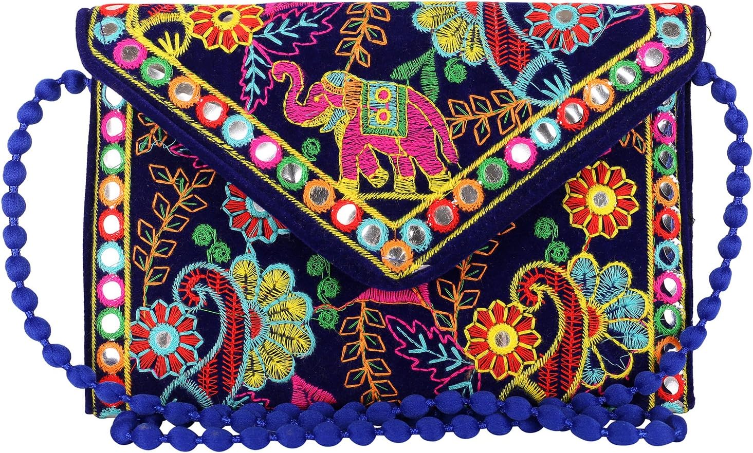 Clutch Bags for Women - Rajasthani Hand Embroidered Mini Crossbody Bag Women's Cluches for Wedding Party Gifts
