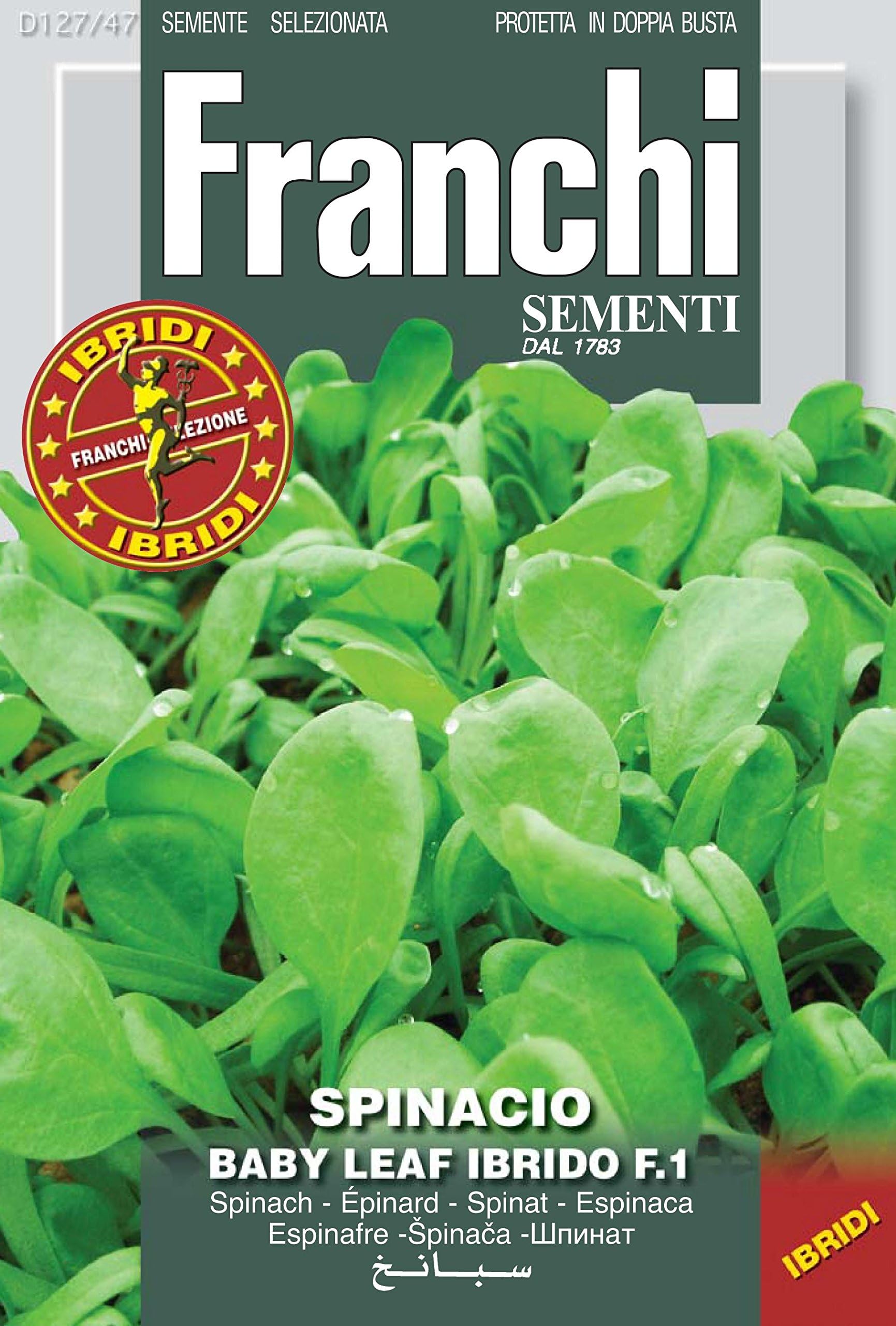Franchi Seeds of Italy "Spinach Emilia F1 Baby Leaf Hybrid" Seeds