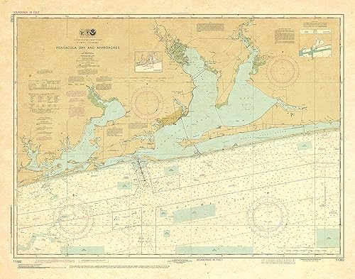Tabla náutica decorativa Tabla NOAA 11382 mapa de calidad de impresión artística adecuado para enmarcar Arte de pared impreso bajo demanda Se envía