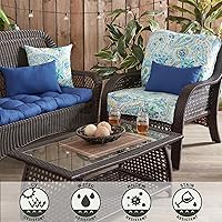 Vista 145 de Greendale Home Fashions 2-Piece Outdoor Deep Seat Cushion Set, Steel Blue Stripe