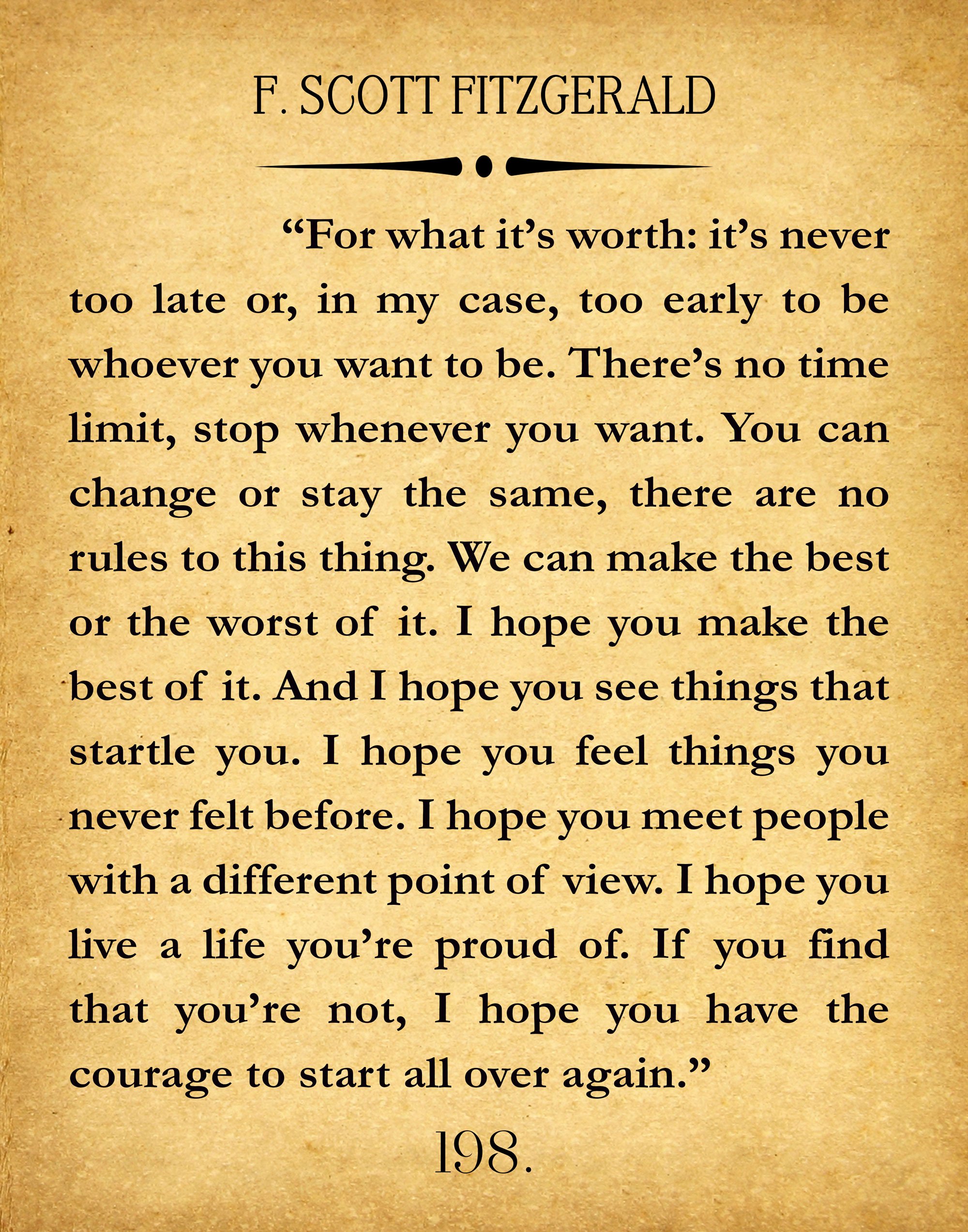 Wallbuddy F Scott Fitzgerald Quote Great Gatsby Poster Great Gatsby Wall Art Literary Quote Literary Quote Inspiring Gift Inspiring Christmas Gift (5 x 7, Vintage)