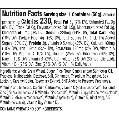 Miniatura 9 de Cereal original de desayuno crujiente de canela tostada cereales de canela crujiente caja de 12 onzas