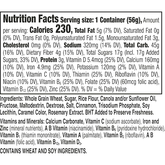 Cinnamon Toast Crunch Breakfast Cereal Cup, Single Serve Cereal, 2 oz (Pack of 12)