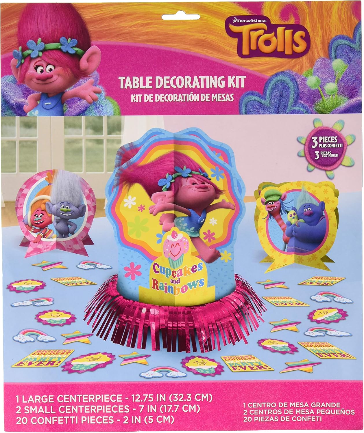 Amscan Trolls The Movie Table Decorating Kit Birthday Party Supplies, 23 pieces