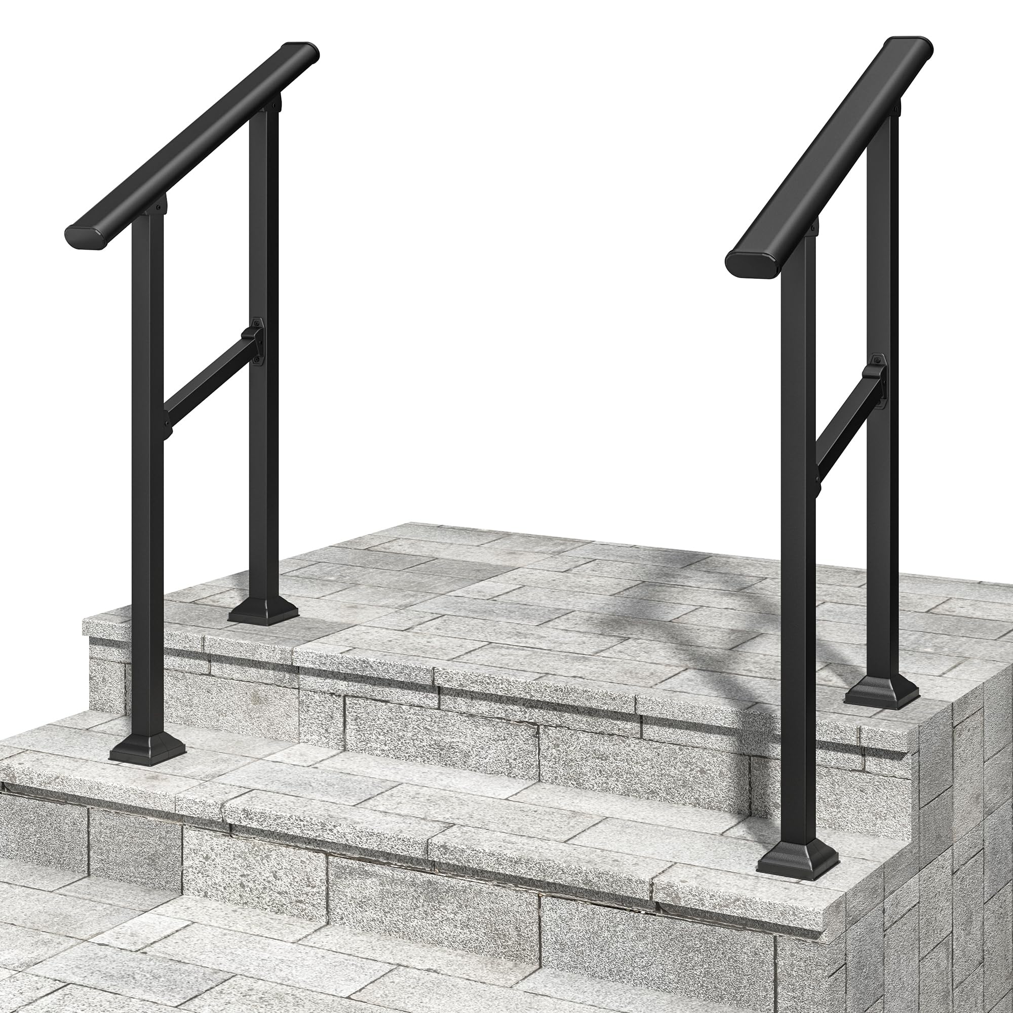 Two Step Hand Railing Snapklik.com : 2 Pack 2 Step Hand Rails For Outdoor Steps, Wrought Iron ...