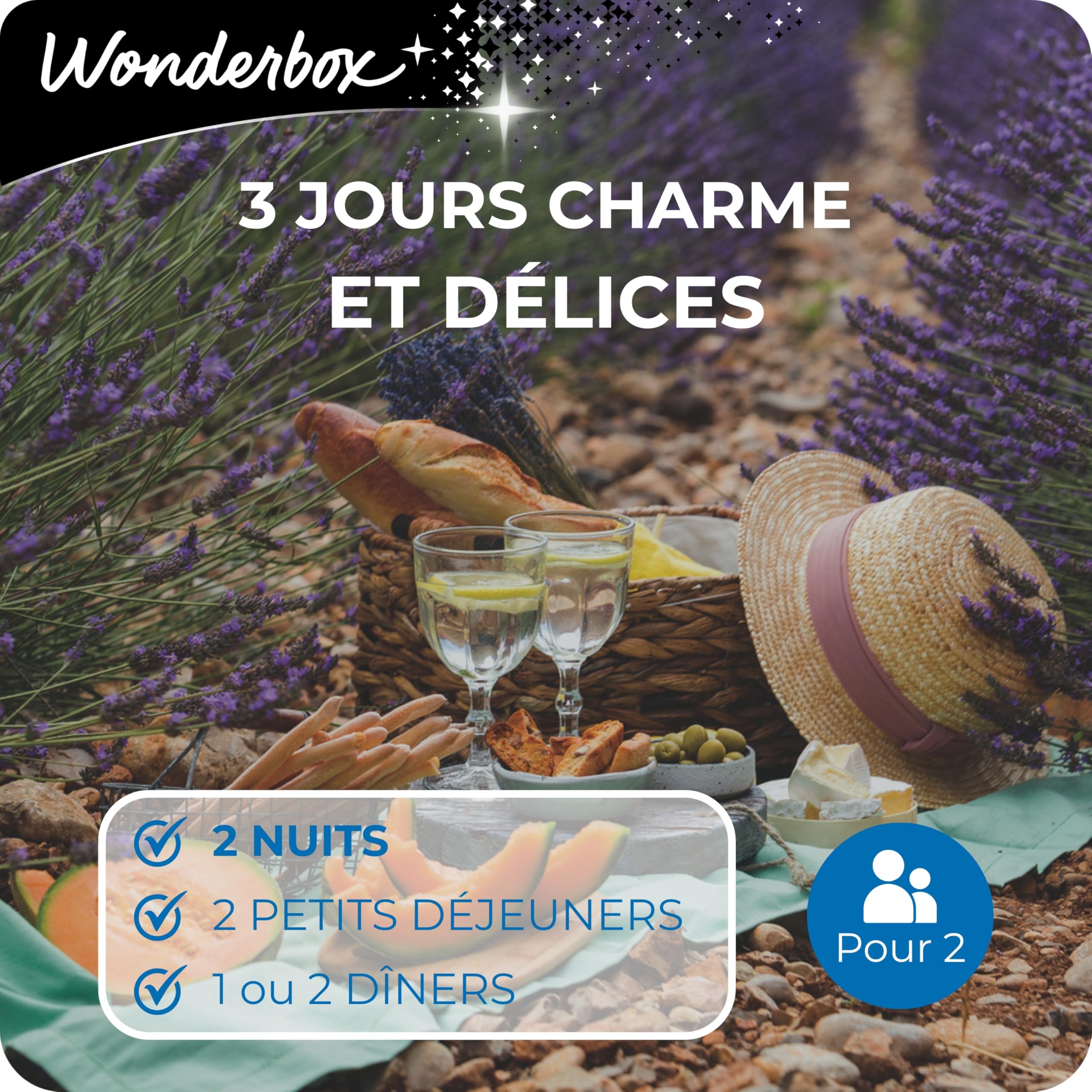 Wonderbox - 3 Jours Charme Et Délices - Coffret Cadeau - Idée Cadeau Séjours