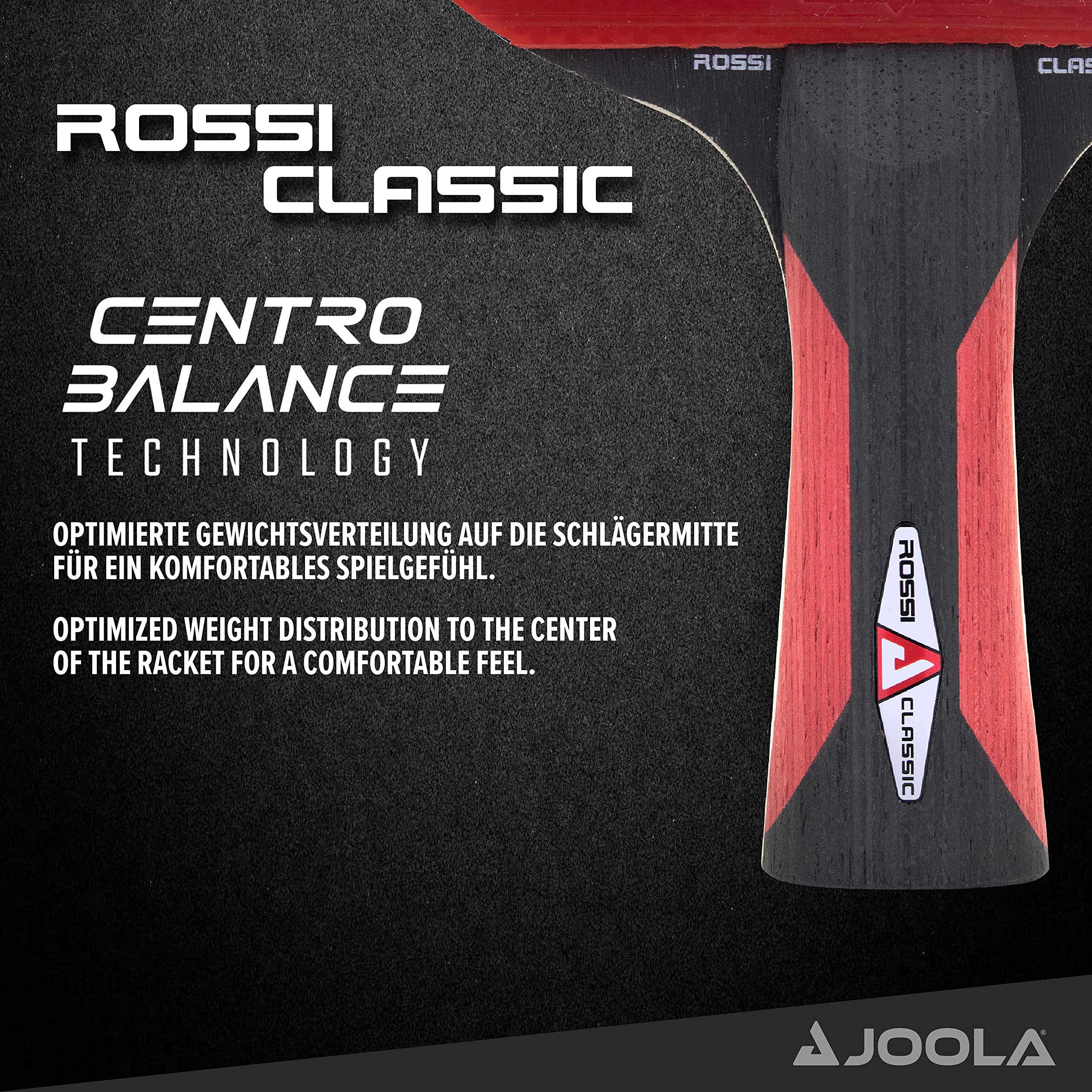JOOLA 54200 Tischtennisschläger ROSSKOPF Classic ITTF zugelassener Tischtennis-Schläger 2,00 MM Schwamm & 80505 Tischtennisschläger Hülle Pocket Double Tischtennishülle Schwarz/Rot