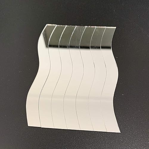 Miniatura 3 de NUO RUI 50 piezas de mosaico de espejo rectangular ondulado de 3/8 x 4 pulgadas para proyectos de manualidades