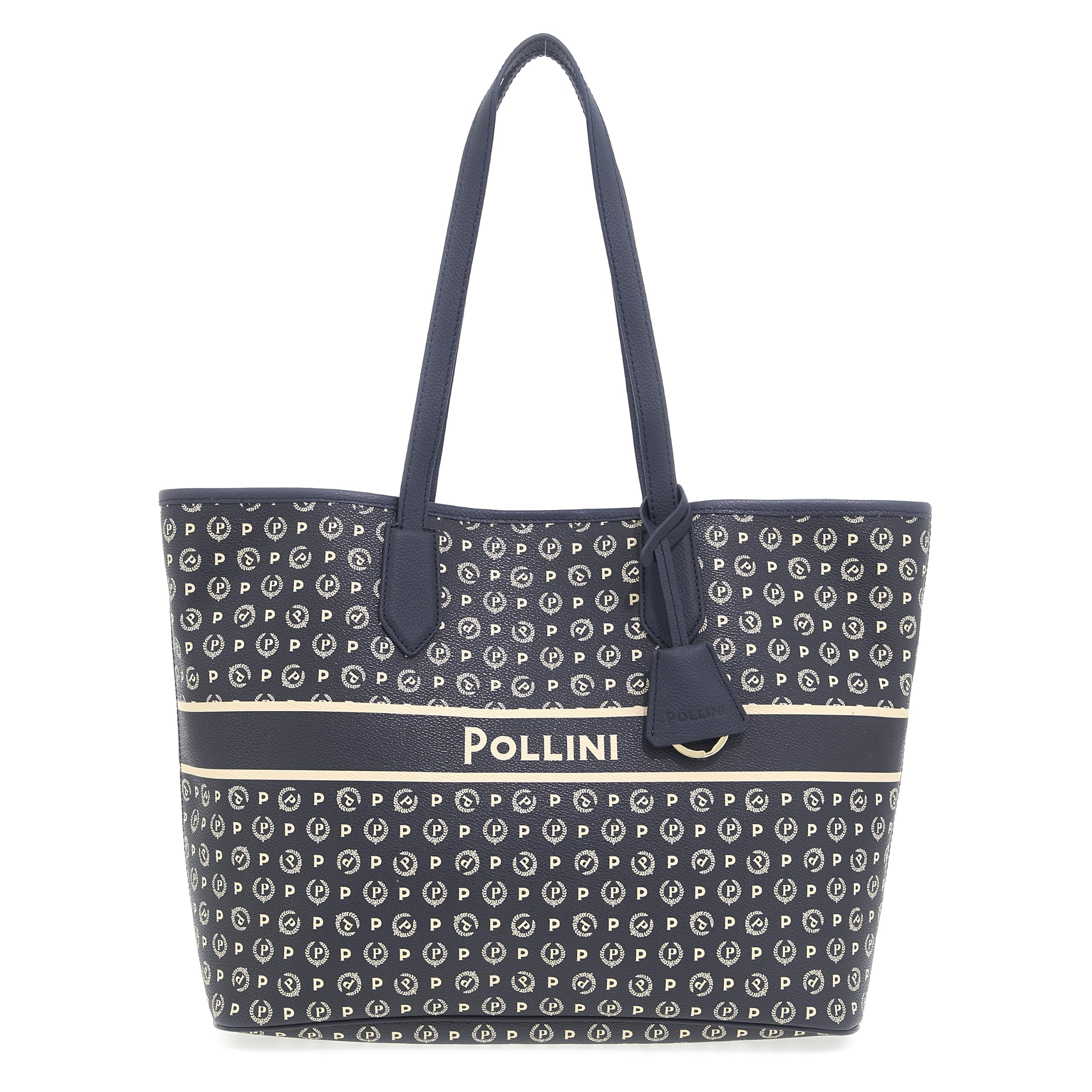 Pollini HERITAGE LOGO CLASSIC SHOPPING BAG - DETACHABLE ZIPPED POUCH INCLUDED