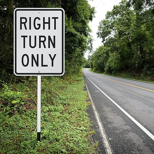 Miniatura 3 de SmartSign - K-1829-EG-18x24-D2 Señal solo giro a la derecha | 18 x 24 pulgadas 3M Aluminio reflectante de grado de ingeniero negro sobre blanco