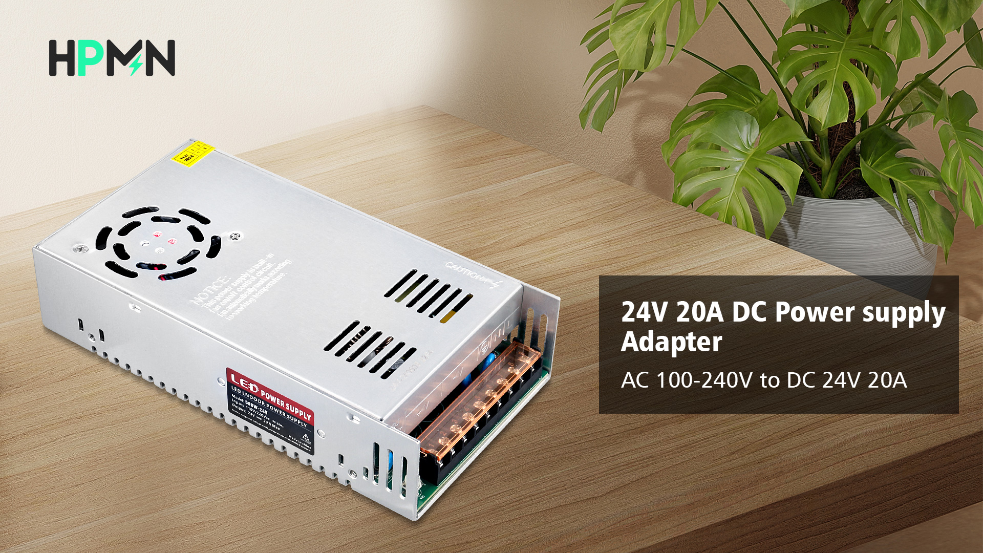 Image of 24V 20A 480W Power Supply AC /DC Adapter Universal Regulated Switching AC 110-220V to DC 24 Volt 20 Amp Converter Transformer LED Driver for LED Strip Light CCTV Camera