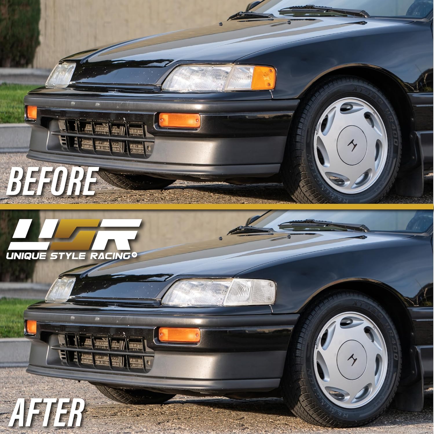USR DEPO 88-89 CRX Corner Lights - Front Cornering Parking Turn Signal Lamp Set (Left + Right) Compatible with 1988-1989 Honda CR-X DX HF Si (All Clear Lens)