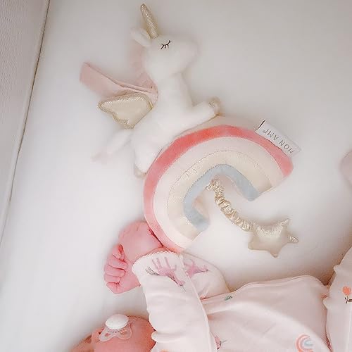 Miniatura 2 de MON AMI Juguete musical de peluche suave de unicornio y arco iris, 12 pulgadas, móvil de guardería, juguetes infantiles, juguete de peluche colgante