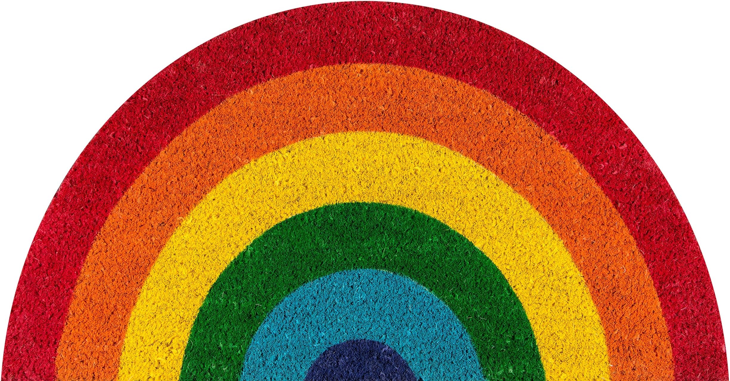 Novogratz Aloha Collection Rainbow Doormat, Half Circle 1'4" x 2'6" Sized Multicolor Welcome Mat