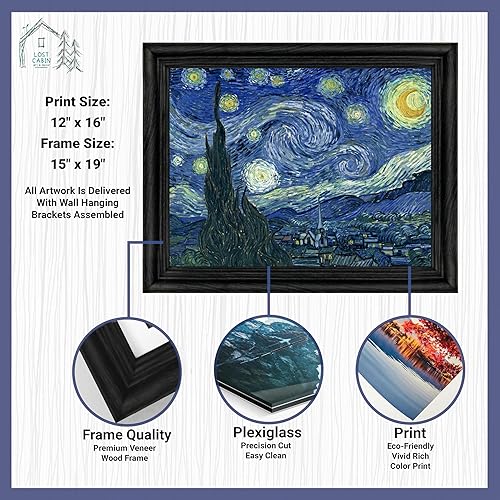 Miniatura 2 de Noche estrellada por Vincent Van Gogh - Póster enmarcado para decoración de pared, pintura de obras de arte finas, pósteres de reproducción de