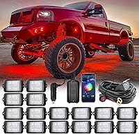 Vista 15 de MICTUNING C3 - Luces de roca LED extensibles RGBW con control inalámbrico, 12 cápsulas, luces subterráneas multicolor con aplicación Bluetooth