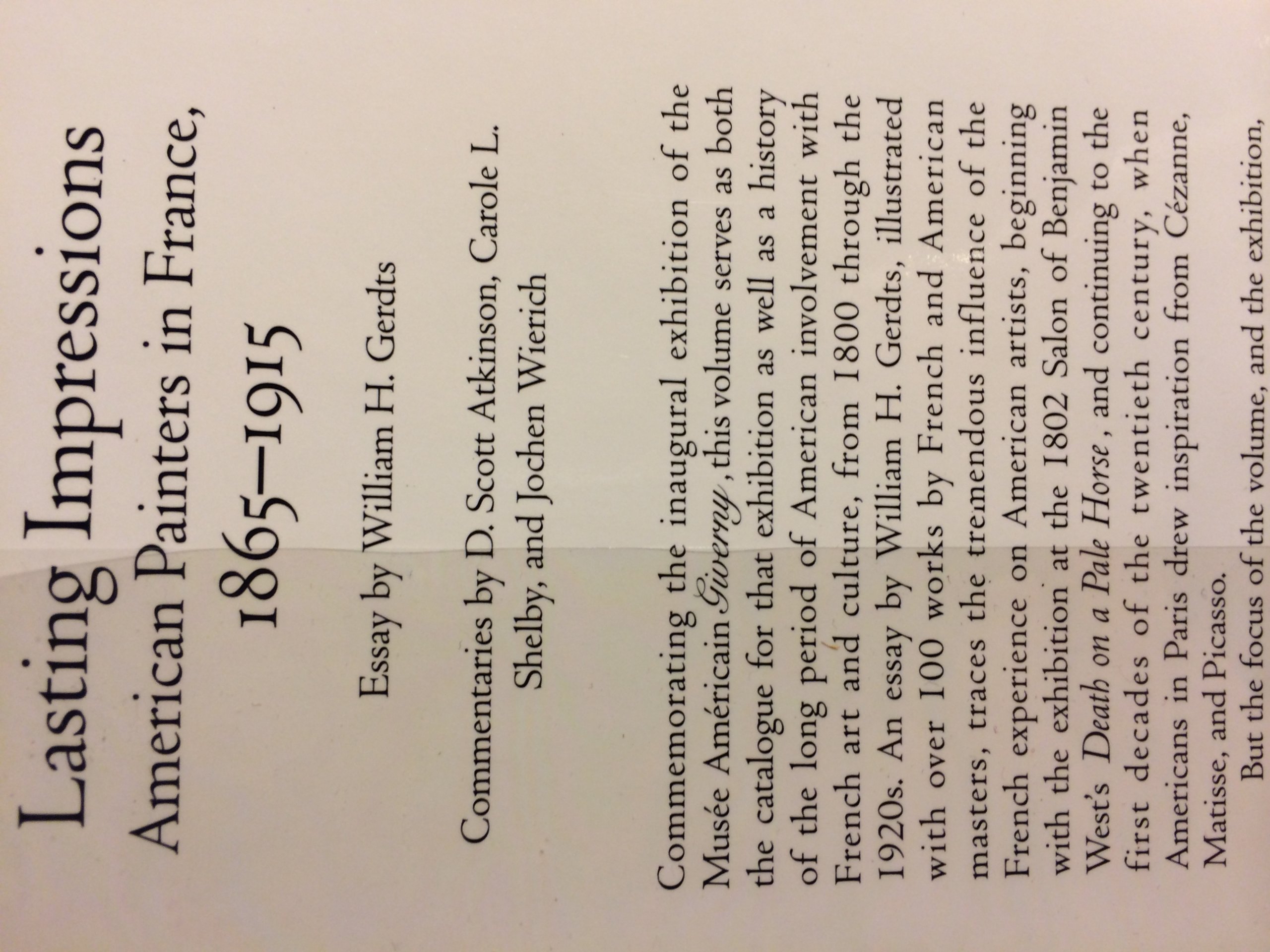 Lasting Impressions: American Painters in France, 1865-1915 Gerdts, William H. - PT01