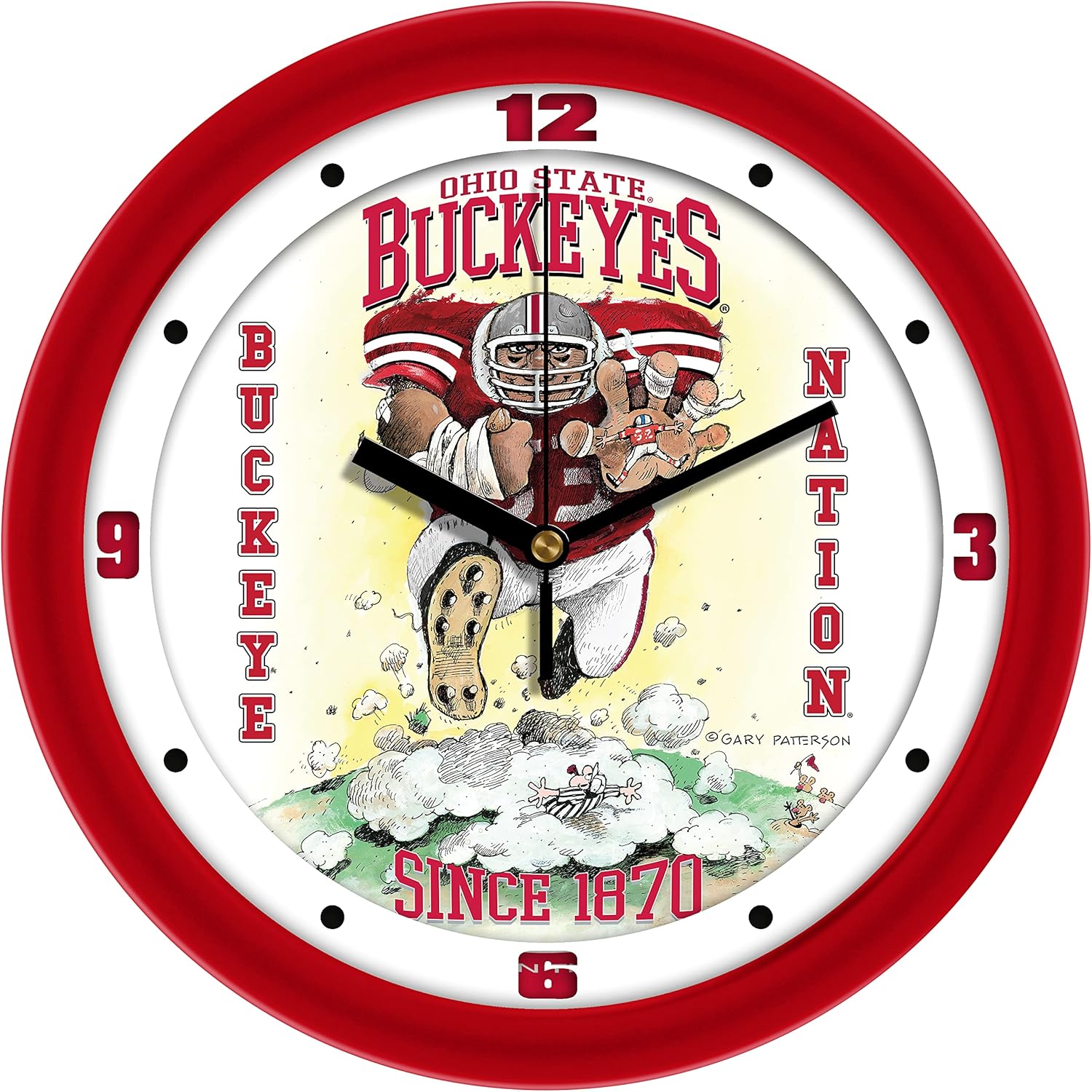 SunTime Ohio State Buckeyes Football Wall Clock - Steamroller by Gary Patterson - 11.5"