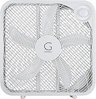 Genesis 20" High Velocity Box Fan with Copper Motor, 3 Speeds, Carry Handle - Powerful Energy-Efficient Cooling (G20BOX-WHT)