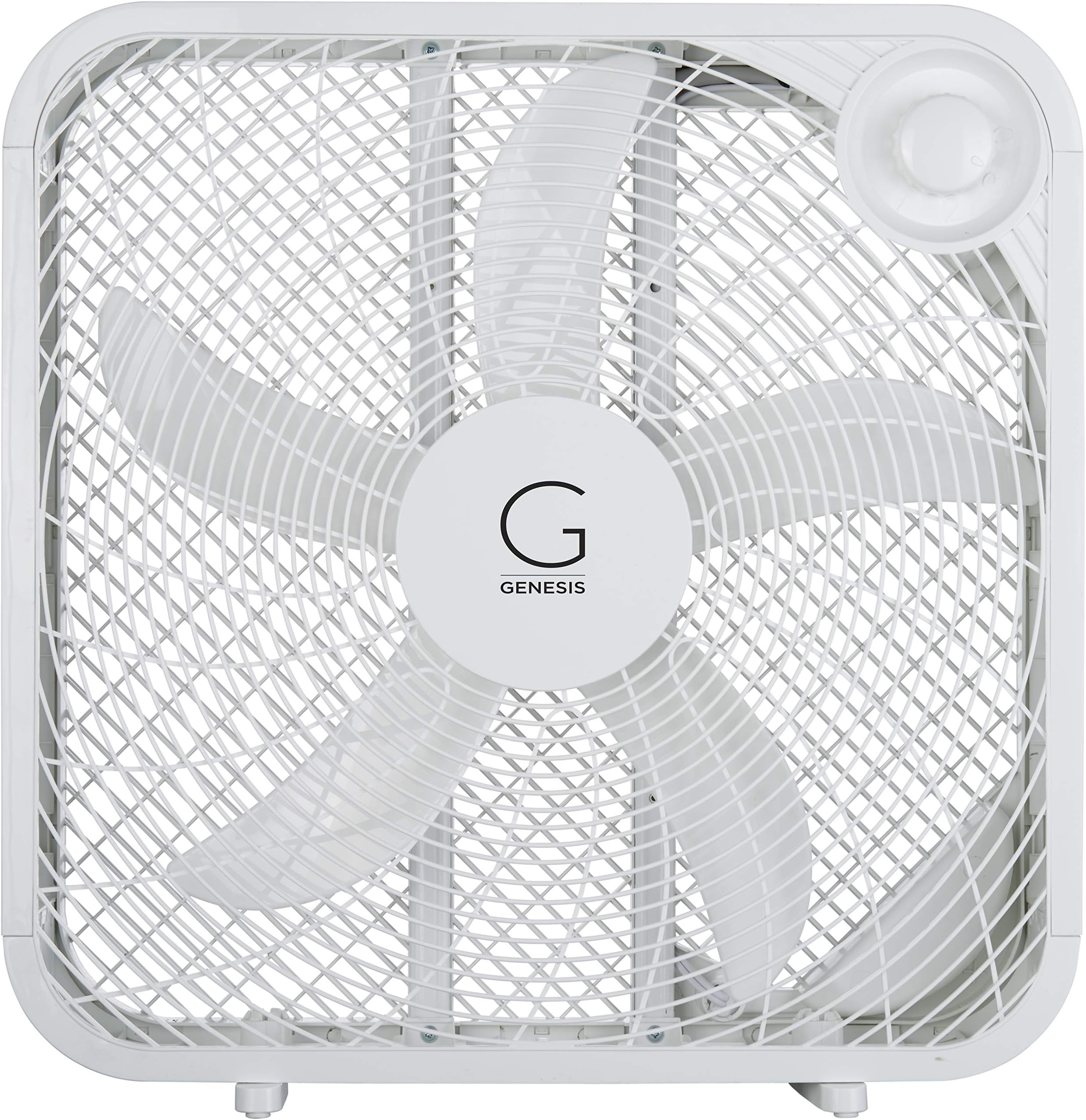 Genesis 20" Box Fan, 3 Settings, Max Cooling Technology, Carry Handle, White (G20BOX-WHT)