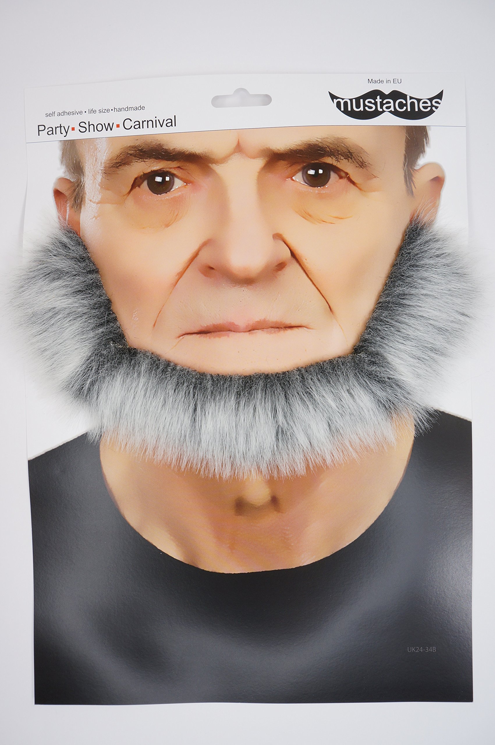 Mustaches Self Adhesive, Novelty, Morman Fake Beard, False Facial Hair, Costume Accessory for Adults, Gray with White Color - Image 4