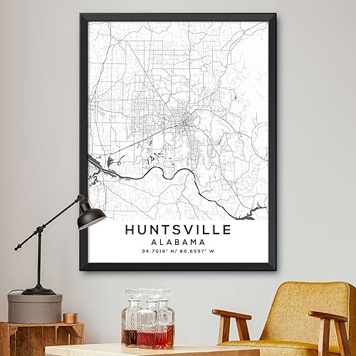Miniatura 1 de Mapa de Huntsville, Alabama, Light 2 (24x36)
