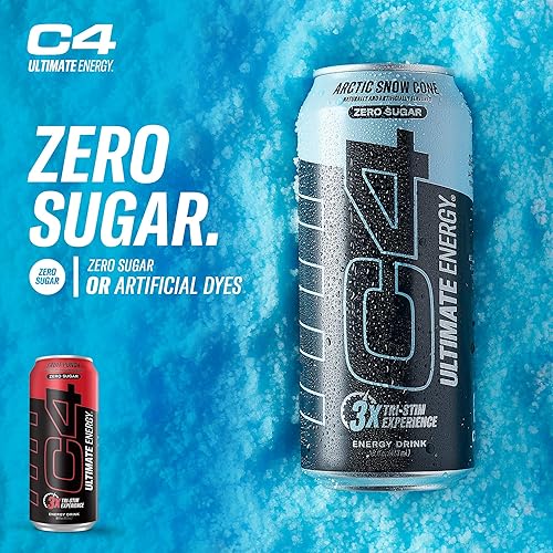Miniatura 5 de C4 Ultimate - Bebida energética sin azúcar, 16 onzas (paquete de 12)  Fruit Punch  Bebida de rendimiento preentrenamiento sin colores ni tintes