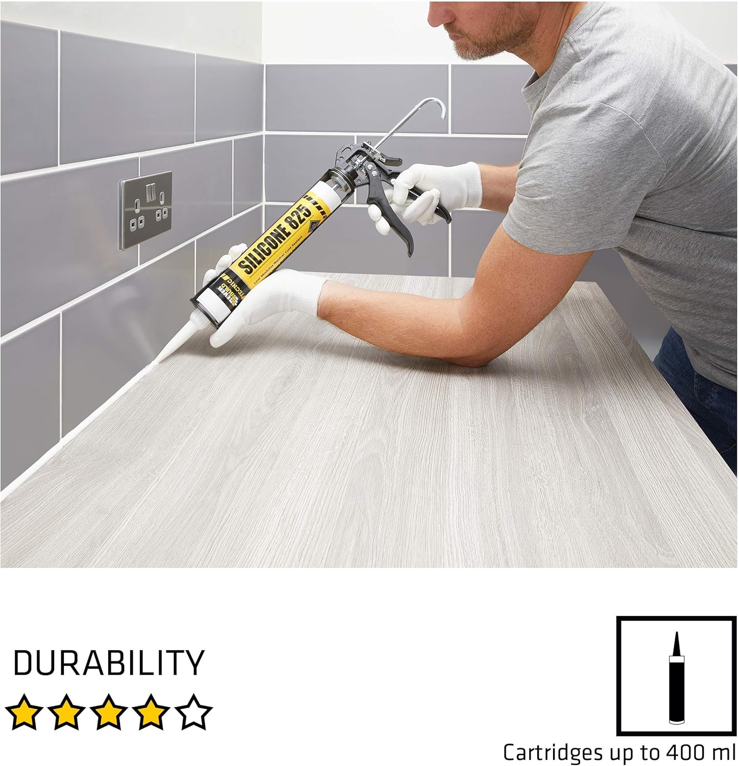 Everbuild Professional Caulk, Sealant, Adhesive Application Gun For Up To C4/400ml Cartridges – Black