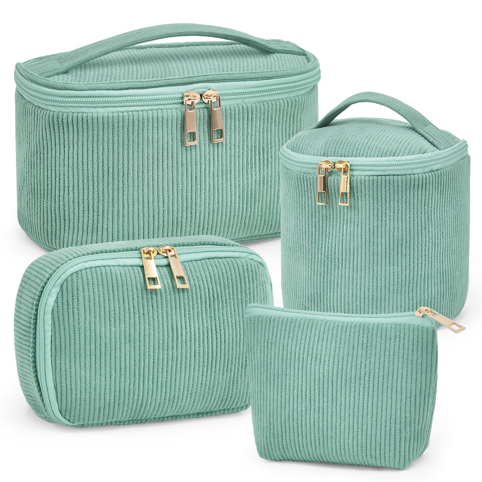 beifon 3er Set Kosmetiktasche Kulturtasche Damen mit Blumenmuster, Kulturbeutel Make Up Tasche, Tragbare Schminktasche Makeup Bag Waschtasche Groß Frauen Mädchen