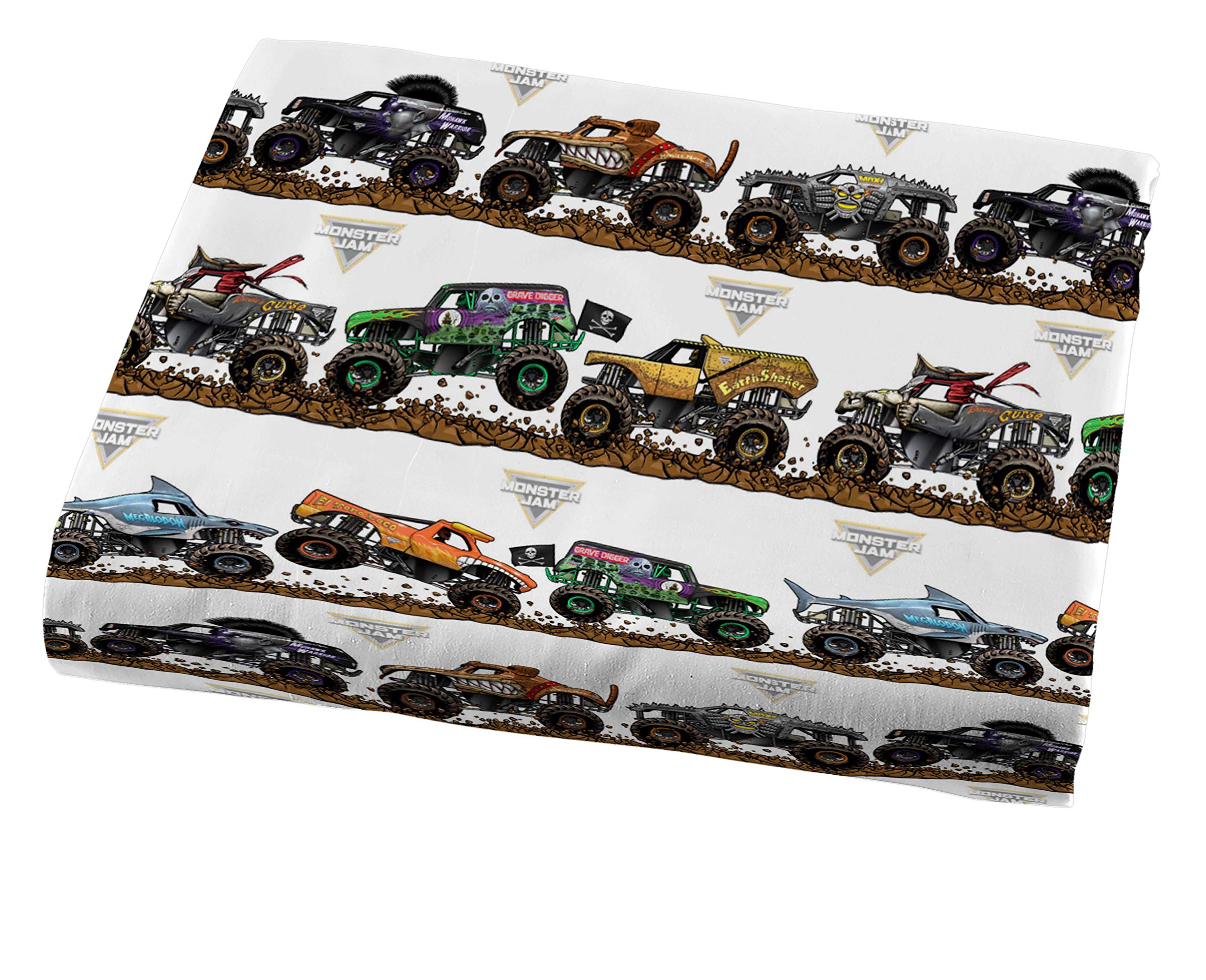 Juego de sábanas para niños con sábanas bajeras, encimeras y funda de almohada, ropa de cama ultrasuave con funda de almohada para decoración de habitaciones, Multi - Monster Jam, 3 piezas 6