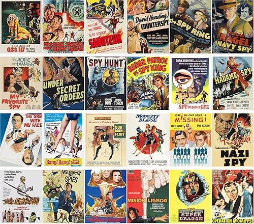 Miniatura 2 de Postales vintage 24 unids Spy and Secret Service Vintage Trash Movie Posters Anuncios