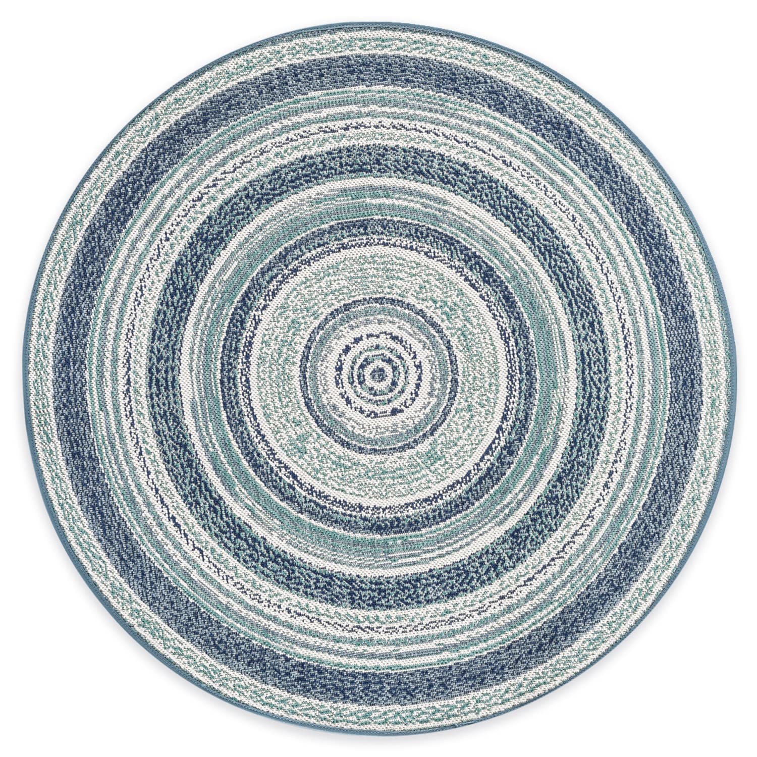 Teppich Rund Classic Vinyl Record Blue-Green 120x120cm aus Kunststoff für Innen und Außen