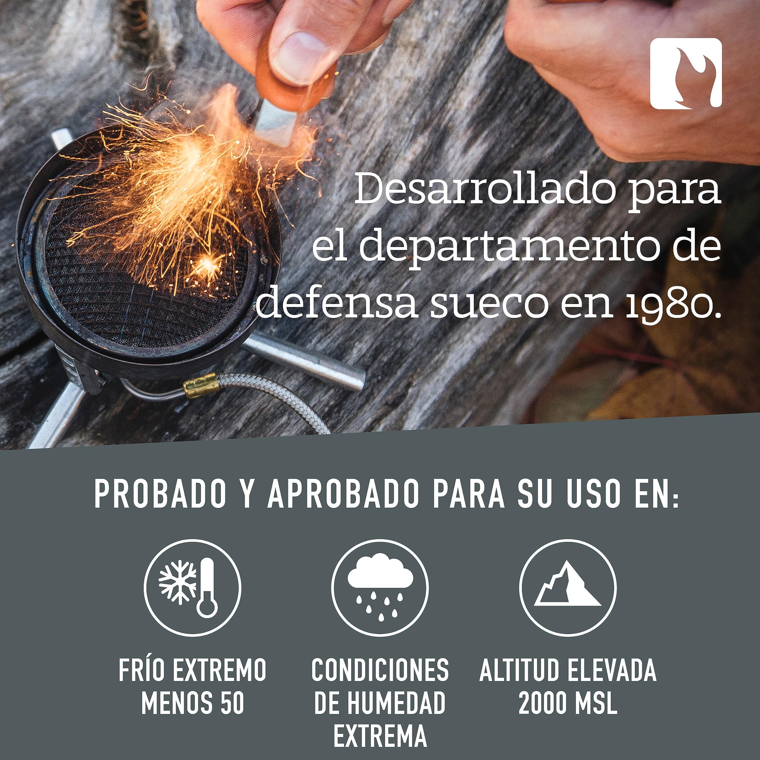 Light My Fire Pedernal Supervivencia Encendedor Magnesio 1 cm 12 000 Chispas Ferrocerio