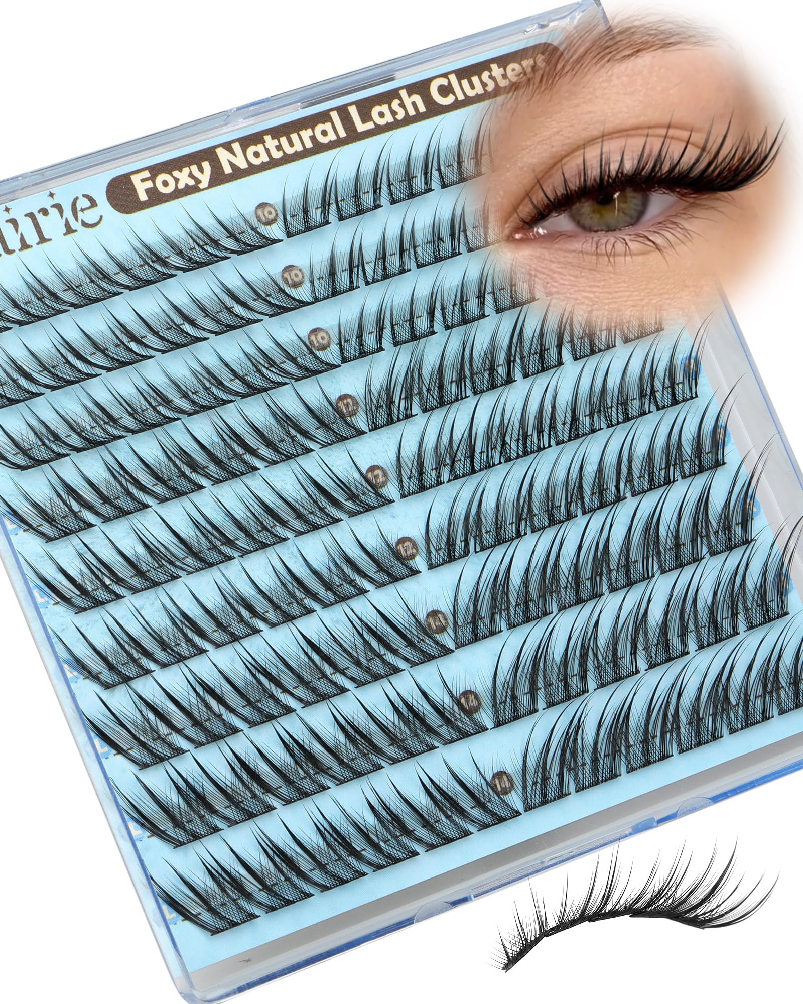 Fox Eye Lash Clusters Natural Eyelash Clusters 10-14mm Wispy Lashes Clusters Spiky Cluster Eyelash Extensions Fairy Cluster Lashes