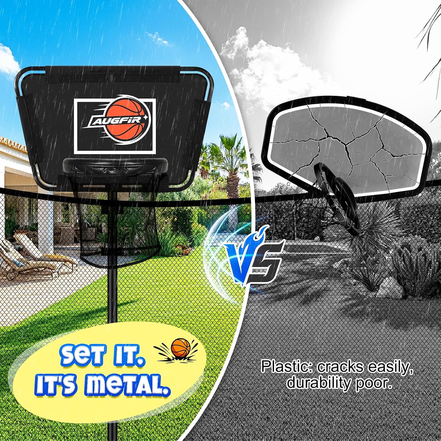 Metal Trampoline Basketball Hoop