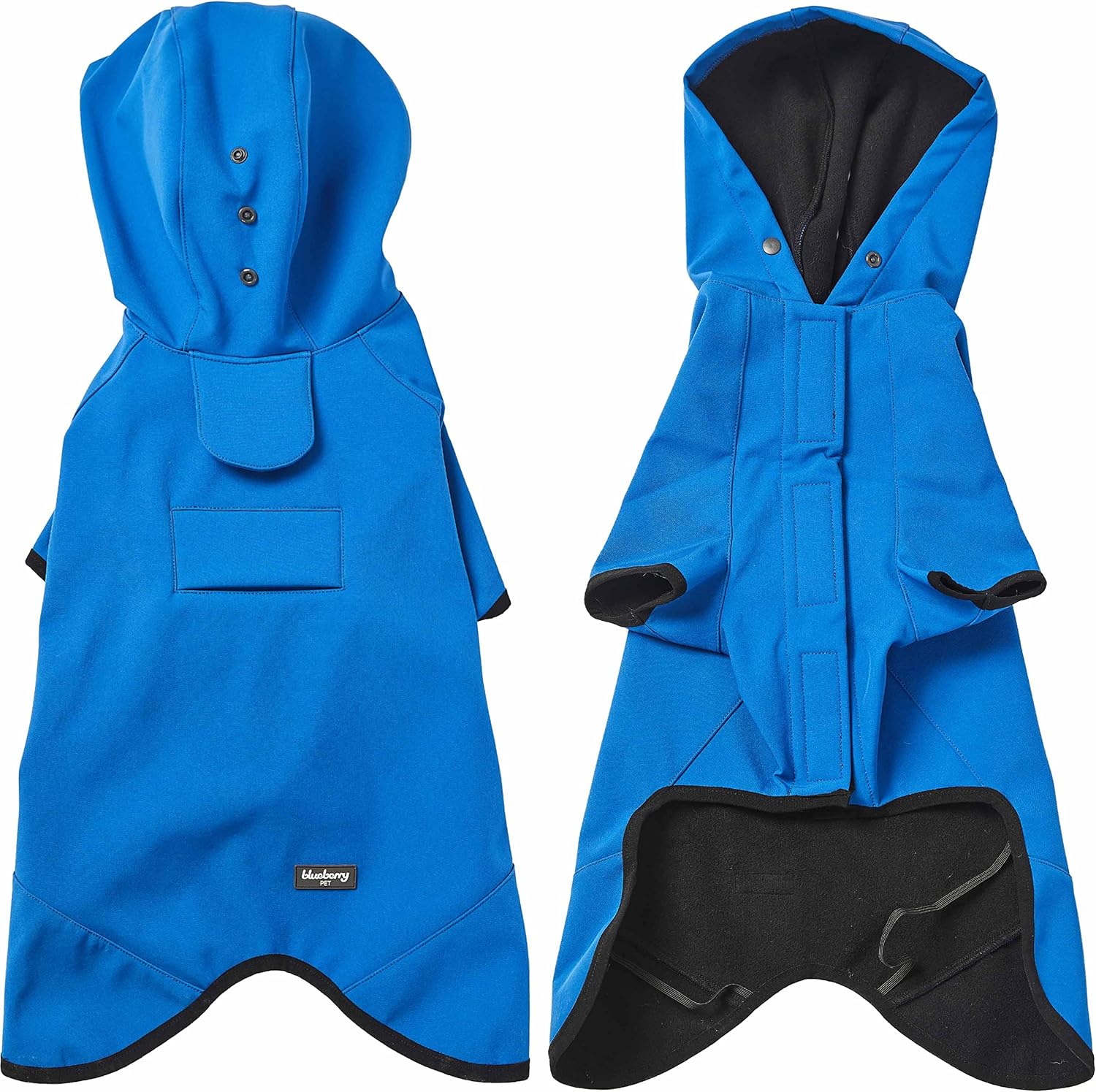 Blueberry Pet 24″ Waterproof Dog Jacket Raincoat with Hood, Dazzling Blue Blueberry Pet 24″ Waterproof Dog Jacket Raincoat with Hood, Dazzling Blue